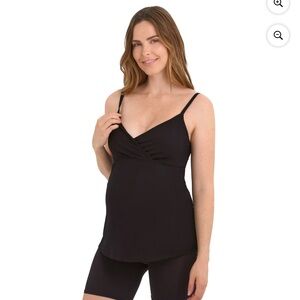 Black Nursing Cami with V-Neck and Adjustable Straps